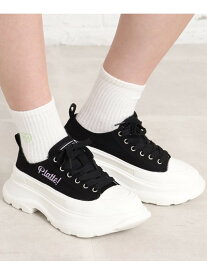 【SALE／22%OFF】厚底キャンパスローカットスニーカー PINK-latte ピンク ラテ シューズ・靴 スニーカー ブラック ベージュ【RBA_E】【送料無料】[Rakuten Fashion]