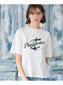 マリンロゴプリントTシャツ DRESSTERIOR ドレステリア トップス カットソー・Tシャツ ホワイト ピンク ネイビー【先行予約】*【送料無料】[Rakuten Fashion]