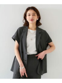 【SALE／10%OFF】【セットアップ可能/接触冷感/イージーケア】リラクミスト ハーフスリーブジャケット UNTITLED アンタイトル ジャケット・アウター テーラードジャケット・ブレザー グレー ブラック ベージュ ネイビー【RBA_E】【送料無料】[Rakuten Fashion]