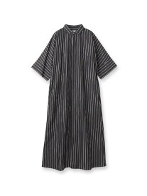 TICCA(ティッカ)テント半袖ストライプシャツワンピース DRESSTERIOR ドレステリア ワンピース・ドレス その他のワンピース・ドレス ブラック【送料無料】[Rakuten Fashion]