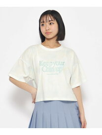 タイダイ柄短丈Tシャツ PINK-latte ピンク ラテ トップス カットソー・Tシャツ グリーン ピンク ブルー【先行予約】*[Rakuten Fashion]