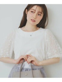 【SALE／40%OFF】シアーバルーンスリーブトップス【洗濯機洗い可/接触冷感】 index インデックス トップス カットソー・Tシャツ ブラック ホワイト【RBA_E】[Rakuten Fashion]