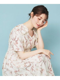 【SALE／50%OFF】《美人百花掲載》リボン柄タックスリーブワンピース【洗濯機洗い可/イージーアイロン】 index インデックス ワンピース・ドレス その他のワンピース・ドレス ネイビー ホワイト【RBA_E】【送料無料】[Rakuten Fashion]
