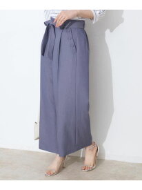 【SALE／28%OFF】【リボン付き・通勤】シャンブレーワイドパンツ Couture Brooch クチュールブローチ パンツ その他のパンツ ネイビー ブルー【RBA_E】【送料無料】[Rakuten Fashion]