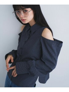 �ySALE�^30%OFF�zdots open shoulder shirts CODE A �R�[�h�G�[ �g�b�v�X �V���c�E�u���E�X �u���b�N �l�C�r�[�yRBA_E�z�y���������z[Rakuten Fashion]