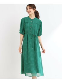 【WEB先行カラーあり/リボン取り外し可/マシンウォッシュ可】コツキ柄プリントワンピース Reflect リフレクト ワンピース・ドレス その他のワンピース・ドレス グリーン グレー ネイビー【送料無料】[Rakuten Fashion]