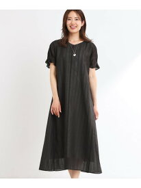 【SALE／30%OFF】【夏SALE/一枚で決まる◎/手洗い可】シアーストライプソフトAラインワンピース Reflect リフレクト ワンピース・ドレス その他のワンピース・ドレス ブラック グリーン【RBA_E】【送料無料】[Rakuten Fashion]