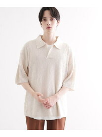 【SALE／30%OFF】スキッパーニットポロシャツ tk.TAKEO KIKUCHI ティーケータケオキクチ トップス ポロシャツ ホワイト ブラック オレンジ ブルー【RBA_E】【送料無料】[Rakuten Fashion]