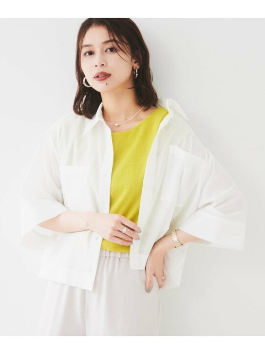 楽天市場】【SALE／44%OFF】【前開き/洗える】ショート丈シアーシャツ 