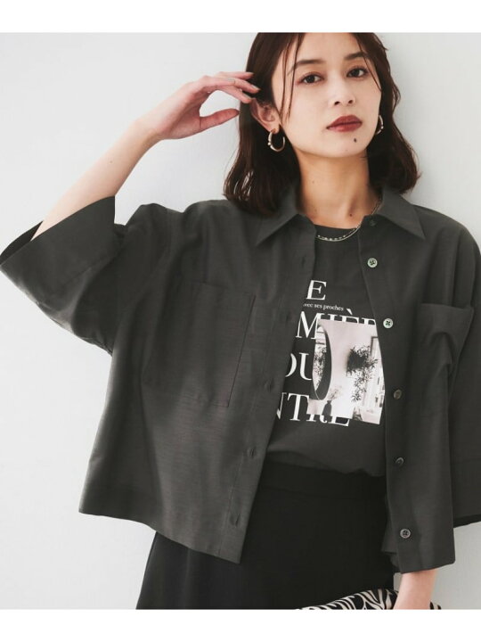 楽天市場】【SALE／44%OFF】【前開き/洗える】ショート丈シアーシャツ 