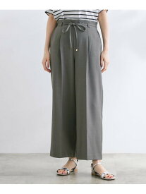美バランスが叶う ハイウエストワイドパンツ grove グローブ パンツ その他のパンツ ブラック グレー【送料無料】[Rakuten Fashion]