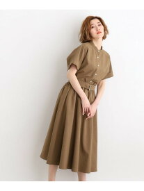 【夏に嬉しい機能付き】麻調シャツ*スカートSET UP grove グローブ ワンピース・ドレス その他のワンピース・ドレス ブラウン ベージュ ネイビー【送料無料】[Rakuten Fashion]