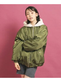 【SALE／59%OFF】【フーディ付き】モコモコ リバーシブルエコファー PINK-latte ピンク ラテ ジャケット・アウター ブルゾン・ジャンパー カーキグリーン ホワイト ブラック【RBA_E】[Rakuten Fashion]