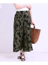 【SALE／10%OFF】【S-LL/ひんやり】いつものコーデを華やかに 柄アソート 麻調ガウチョパンツ SHOO・LA・RUE シューラルー パンツ その他のパンツ グリーン ベージュ グレー ネイビー【RBA_E】[Rakuten Fashion]