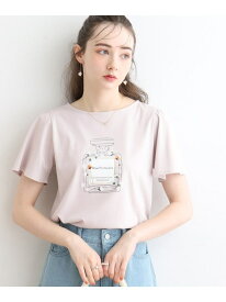 【マシンウォッシャブル】フラワーパフュームフレア袖Tシャツ Couture Brooch クチュールブローチ トップス カットソー・Tシャツ ホワイト グレー ピンク ブルー【送料無料】[Rakuten Fashion]