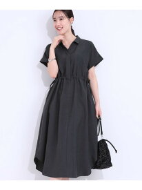 【S-LL】お顔周りすっきり 麻調スキッパーシャツワンピース SHOO・LA・RUE シューラルー ワンピース・ドレス その他のワンピース・ドレス グレー イエロー ブラウン【送料無料】[Rakuten Fashion]