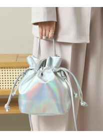 【SALE／28%OFF】メタリック巾着2WAYショルダー ITS' DEMO イッツデモ バッグ ショルダーバッグ ブラック シルバー 透明【RBA_E】[Rakuten Fashion]