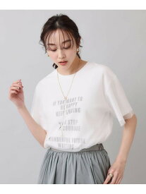 【カジュアル/シアー】チュールロゴTシャツ UNTITLED アンタイトル トップス カットソー・Tシャツ ホワイト グレー【送料無料】[Rakuten Fashion]