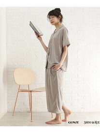 【SALE／30%OFF】【GUNZE】寝返りのしやすさを考えたパジャマ(半袖7分丈パンツ) SHOO・LA・RUE シューラルー インナー・ルームウェア パジャマ ブラウン ピンク ホワイト ブルー【RBA_E】[Rakuten Fashion]