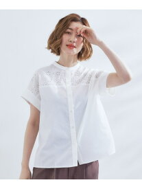 涼やかさと上品さを兼ね備えた レースシャツブラウス grove グローブ トップス シャツ・ブラウス ホワイト ブラック【送料無料】[Rakuten Fashion]