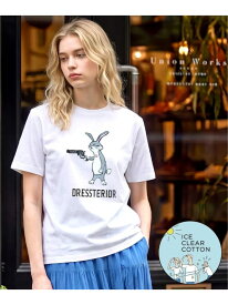 【接触冷感/抗菌防臭/消臭】アイスクリアコットン ピストルラビットT DRESSTERIOR ドレステリア トップス カットソー・Tシャツ グリーン ホワイト ブラック【送料無料】[Rakuten Fashion]