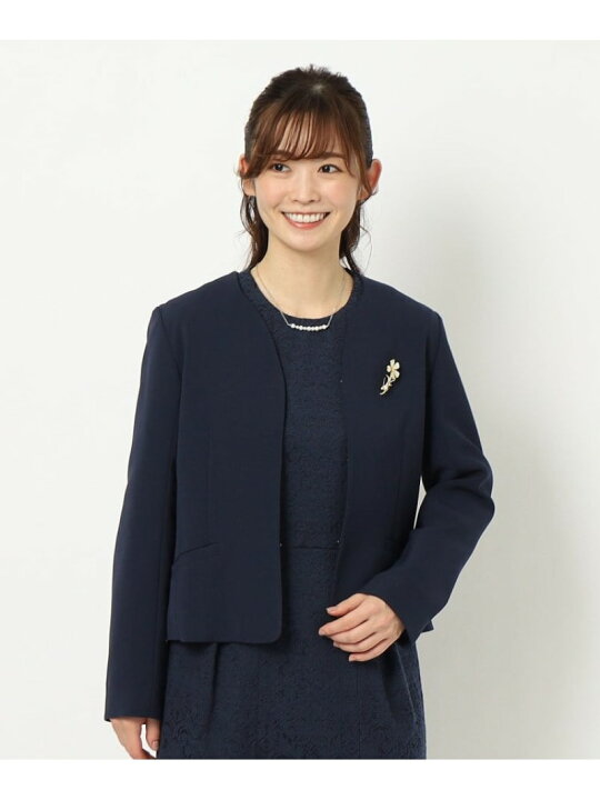 楽天市場】【セレモニー】ノーカラージャケット LAURA ASHLEY ローラ 