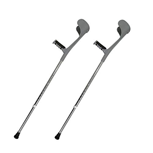 ロフストランドクラッチ 杖 2本セット シルバー カフクラッチ杖 10段階調節可能(90.0cm~112.5cm) ジャストフィットグリップ