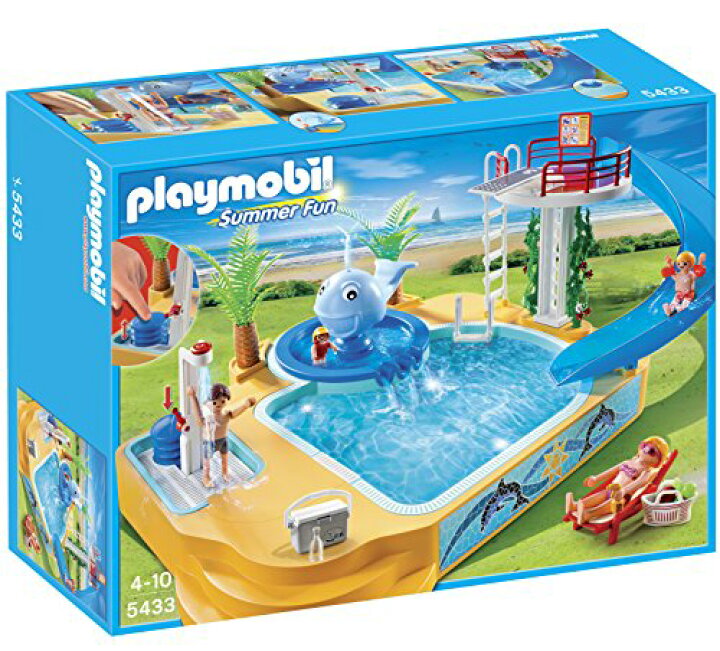 楽天市場】Playmobil(プレイモービル) 子供用プールと滑り台 