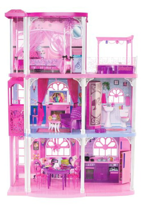 楽天市場】バービーピンクの3階建てドリームタウンハウス : ワールド 