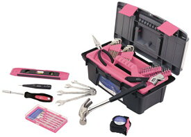 かわいいピンクの工具/工具箱　女性必見！53種類のツールセット
