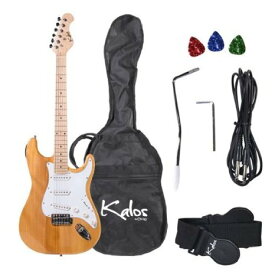 Kalos 1EG-NW 39-Inch エレキギター with Gig Bag , 3 Picks, Strap, Amp Cable, and Tremolo Arm - Full