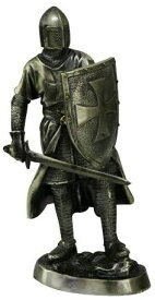 Pacific Giftware 中世十字軍騎士像 ブロンズ仕上げ コールドキャスト樹脂像 7インチ (9960)