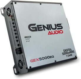 Genius Audio GEX5000EQ デジタル フルレンジ カーアンプ モノブロック 5000W RMS Class D 1-Ohm Stable with Power Protection システム and Bass Bo