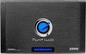 Planet Audio AC2000.2 Anarchy シリーズ カーオーディオ アンプ - 2000 High Output, 2 チャンネル, 2/8 Ohm, High/Low Level Inputs, High/Low Pass