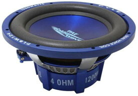 Car Vehicle サブウーファー Audio スピーカー - 12 Inch Blue Injection Molded Cone, Blue Chrome-Plated Plastic Basket, Dual Voice Coil 4 Ohm I