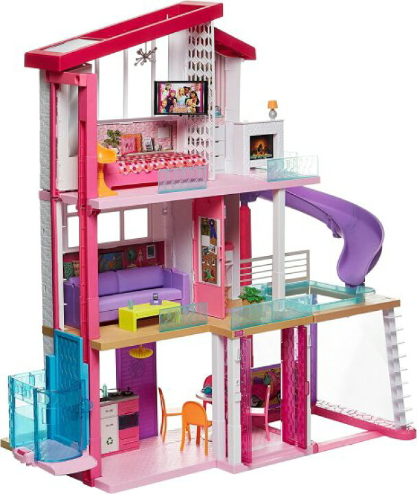 楽天市場】Barbie プール、スライド、エレベーターを備えたバービー 