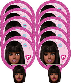 Barbie Vak Black American Doll、Black バービー Partyの用品、ピンクプレート、カップ、パーティーテーマ人形キット、ドリームハウス、バロン、誕生日の女の