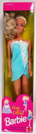 Barbie バービー1992ドレスブルーバスタオルラップ人形を着るのは楽しい