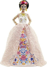 Barbie バービー Signature Dia de Muertos 2020人形（12インチのブルネット）刺繍されたレースドレスとフラワークラウン、信頼性の証明書付き