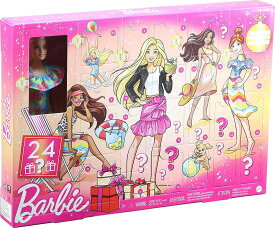 Barbie バービードールとバービーアドベントカレンダー（12インチ）、日夜のトレンディな衣服とアクセサリー、3-7歳のお祝いの休日をテーマにしたパッケージを