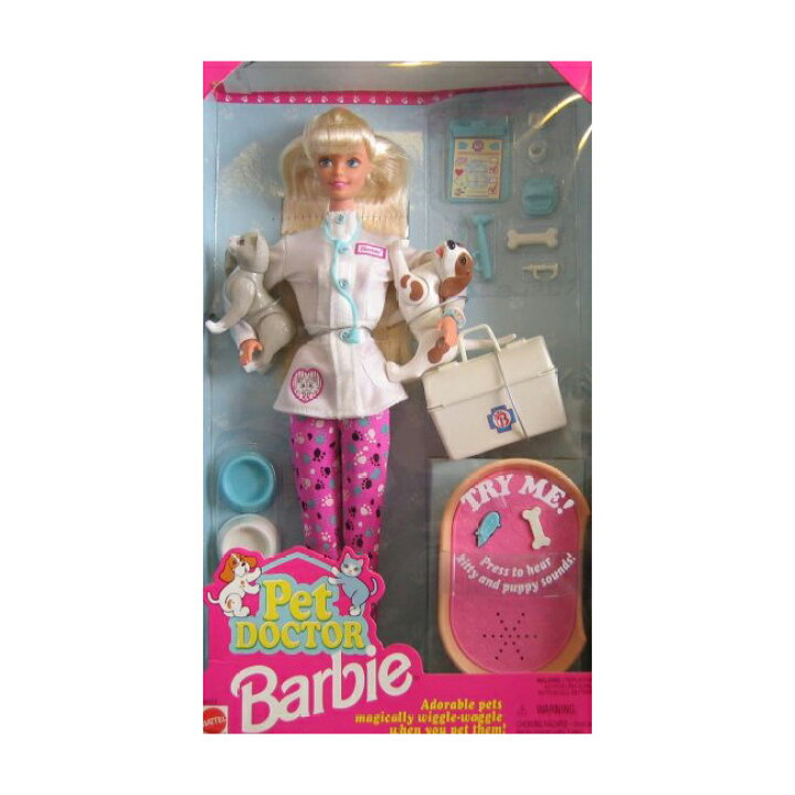 楽天市場】Barbie 1996バービーペットドクター犬と猫と一緒に 