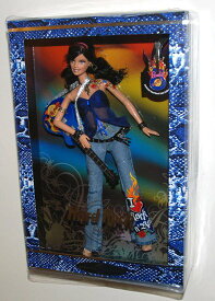 Barbie 2005バービーコレクターシルバーラベル、ギターと独占的なHRCコレクターピン付きハードロックバービー人形！ （それぞれ1）引退した、ハードロックカフ