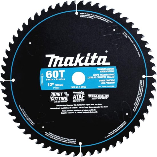 Makita マキタ A-94792 12-Inch 60-Tooth Ultra Coated Miter Saw Blade Blackのサムネイル
