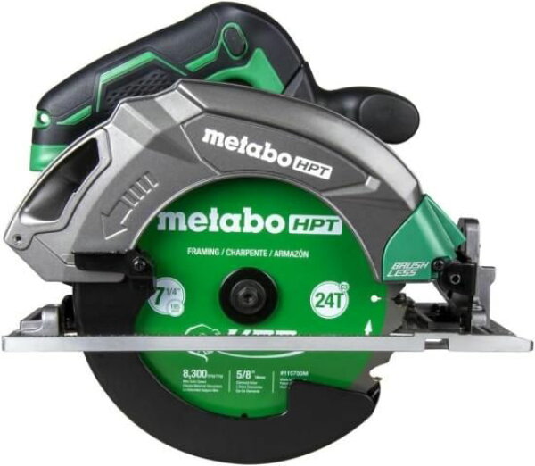 Metabo HPT 18V マルチボルト 7-1/4インチ コードレス丸鋸、高トルク、軽量設計、1回の充電で最大200回の2x4切断、18Vおよび36VマルチボルトMetabo HPTバッ
