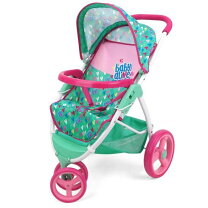 Baby alive Baby carriage 人形 ベビーカー おしゃれ Baby Alive ドールジョギングベビーカー - ピンク レインボー - 24インチまでの人形にフィット 格納式キャノピー フロントバンパーバー 回転ホイール 安全ハーネス ごっこ遊び 対象年齢3歳以上 おもちゃ