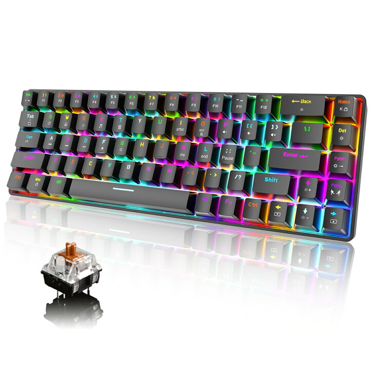 楽天市場 送料無料 ゲーミングキーボード 茶軸 黒 テンキーレス メカニカル コンパクト 68キー防衝突 ゲーム用キーボード 18種類のrgbバックライト Type C 有線 防水 打ちやすい 英語配列 ブラック 茶軸 Life World Store 楽天市場 送料無料 ゲーミングキーボード 茶軸 黒 テンキーレス メカニカル コンパクト 68キー防衝突 ゲーム用キーボード 18種類のrgbバックライト Type C 有線 防水 打ちやすい 英語配列 ブラック 茶軸 Life World Store