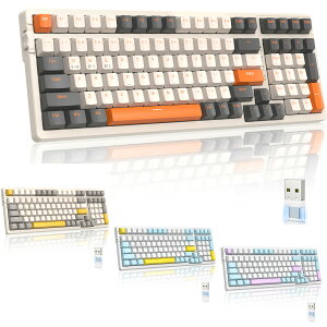 CXBluetooth+2.4GAK96JjJL[{[h zbgXbv Type-C+USBV[o[ Ԏ  ^ 100L[ eL[tJ[LN^ Q[~OpItBXp Windows Mac iPad iOS Android Su