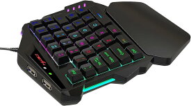 【送料無料】片手ゲームキーボード ワンハンドゲーミングキーボード RGB ゲーミングキーボード USB有線ゲームキーボード マクロレコーディング機能片手ゲームキーボード メカニカル感触 LOL/PUBG/Fortnite/Wow/Dota/OW対応の片手ゲームキーボード