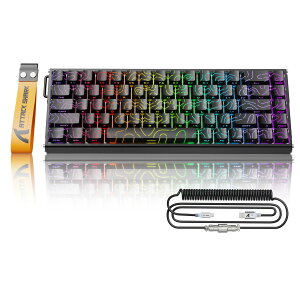 �t���A���~CNC���s�b�h�g���K�[ �L�[�{�[�h ATTACK SHARK X68MAXHE �����\ �L���Q�[�~���O�L�[�{�[�h 8000Hz�|�[�����ORT0.005mm ����x��0.08ms �z�[������60%68�L�[ ���C�X�C�b�` �z�b�g�X�����Ή� RGB��