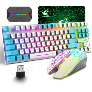 yzZIYOULANG T87 CXQ[~OL[{[h}EXZbg pz 3800mAhe LED  2400DPI}EX 2.4G É}EX Switch/PS4/PS3/Xbox OneΉyRo[^[tz\@&F